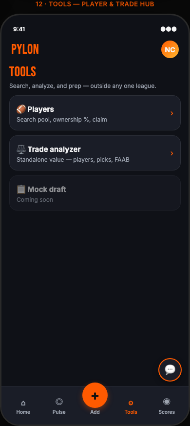 Tools hub for trade analyzer